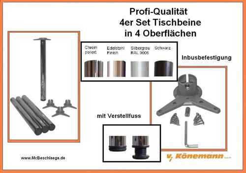 Tischbeine 4stück 60x710 - tischbeine,