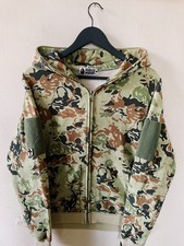 Vintage Y2K Bape A Bathing Ape Octopus Camo Full Zip Hoodie Green / Khaki