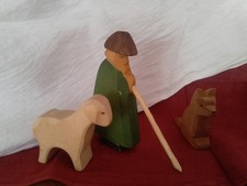 Ostheimer-Stil Figur gebraucht,  (Krippenfiguren, Schäfer mit Schaf und Hund)