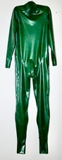 Herren Latex Rubber Catsuit Anzug Neckentry L metallic grün kein Demask, Simon O