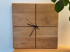 Wanduhr Holz Eiche quadratisch