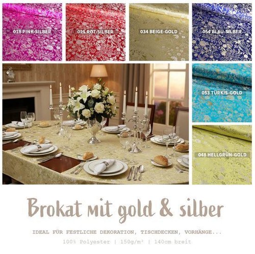 Brokat stoff meterware gold - stoff,
