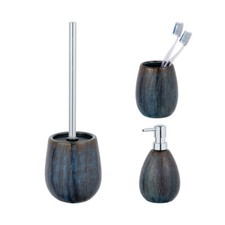 SCHÖNER WOHNEN-Kollektion Keramik Bad-Accessoire Set Ronta 3-teilig Braun Effekt