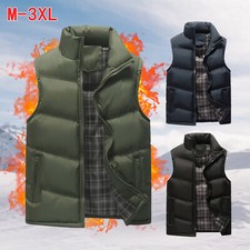 Herren Steppweste Ärmellos Daunenweste Outdoor Weste Bodywarmer Gefüttert Jacke