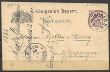 Königreich Bayern Ganzsache Postkarte echt gelaufen (9)