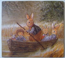 Deko HDF - Natur Tiere Igel Hase Dachs Boot Herbst Bäume Garten