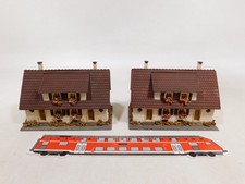 2x Faller H0 1:87 Nr 254 Modell Doppelhaus teilweise Holz 50er Jahre #DW341-0,5