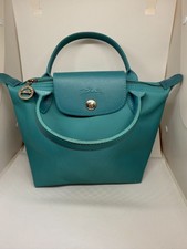 Longchamp Le Pliage Handtasche Small Türkis – Nylon & Leder, Original, rar