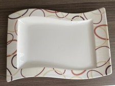 VILLEROY & BOCH  Ethno  Gourmetteller Teller Schale 33×22cm New Wave Weiß Braun