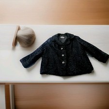 Swakara Pelz Jacke Schwarz Vintage 60er Jahre African Karakul Lamb S M Diva