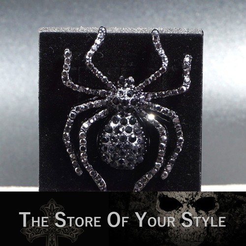 Brosche spinne strass schwarz - brosche,