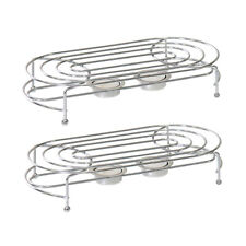 2x Stövchen Verchromt 2-Flammig mit Teelichthalter Speisenwärmer Warmhalteplatte