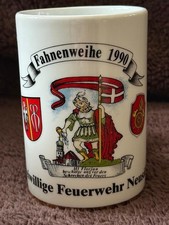 Feuerwehr Bierkrug 0,5 Liter Fahnenweihe Feuerwehr Neusäß 1990