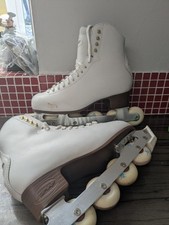 Graf 500 Off Ice Eiskunstlauf Schlittschuhe weiß Größe 8 UK EU 42 guter Zustand selten Schlittschuhe 