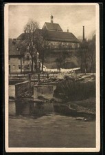 Remse a. d. Mulde, Ansichtskarte, Kirche und Flussufer 