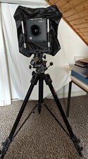 13x18 GROßFORMAT KAMERA analog + stabiles, hohes Multiblitz-Stativ +Überwurf 