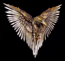 Wandrelief Steampunk Rabe -