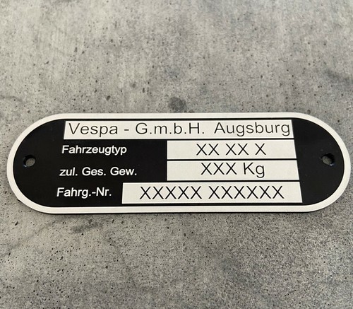 Typenschild geeignet für
