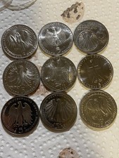 9x 5 DM Münzen  Silber