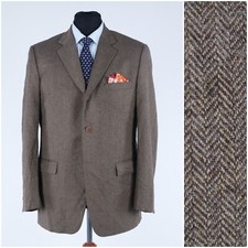 Italienischer Herrenblazer 42R UK-Größe CERRUTI 1881 Wolle Sport Mantel Fischgrät Jacke