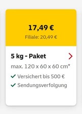5 kg DHL EU EUROPA Paketmarke Online Frankrierung Paketmarke