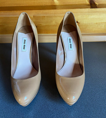 Miu lackleder pumps beige - miu,