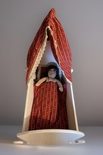 Große Holz Puppenwiege Weiß