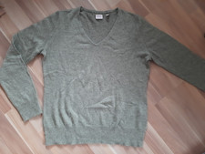 Adagio Cashmere & Seide Pullover Damen 38 M helles Khaki Grün V-Ausschnitt