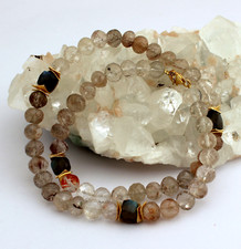 Edle Imperial Topas Kette mit Labradorit Kette Designer Collier 925 Silber 47 cm