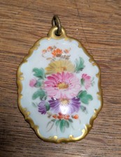 sehr schöner Rosenthal Porzellan Anhänger mit Blumen bemalt vintage