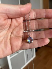 Kette mit Anhänger, Mondstein, Silber 925.