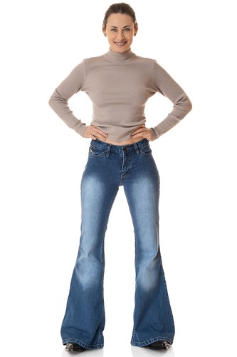 Comycom damen jeans schlaghose - jeans,