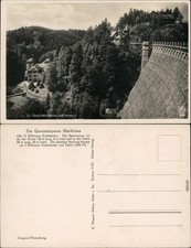 Ansichtskarte Marklissa Leśna Queistalsperre mit Hospiz 1930