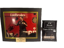 James Wade THE MACHINE Dartspieler handsigniertes Foto Autogramm COA 