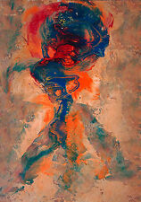 Alien-Außerirdischer-konzentrierte Energie, Gemälde 83 x 59 cm, Jozsef Toth*1944