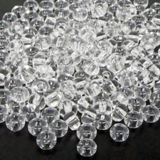 Rocailles-Perlen Transparent 200 Stück Glasperlen 4mm zum Auffädeln Größe 5/0