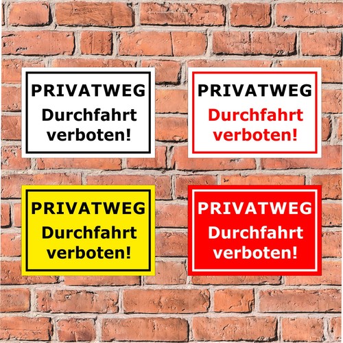 Schild privatweg durchfahrt - schild,