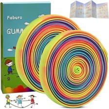 2 Stück Gummitwist Kinder mit Anleitung für Hüpfspiele, Hüpfgummi 4m lang 1cm we