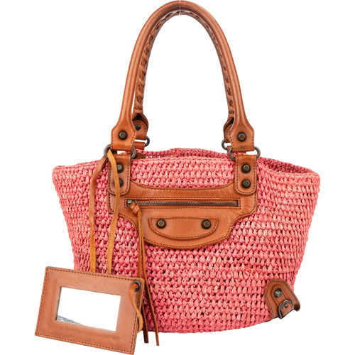 Balenciaga raffia panier - balenciaga,