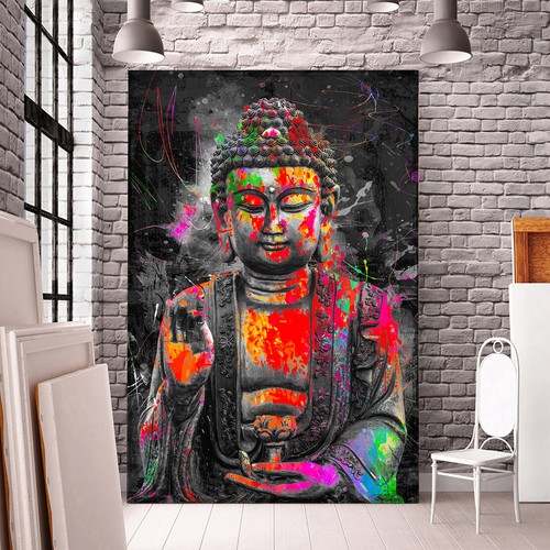Acrylglasbild buddha abstrakt - acrylglasbild,