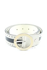 LACOSTE Ledergürtel Damen Gürtel Gr. DE 90 weiß-schwarz Casual-Look