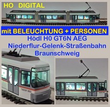 Hödl H0 GT6N AEG Niederflur-Gelenk-Straßenbahn Braunschweig LOK ZUG DIGITAL OVP