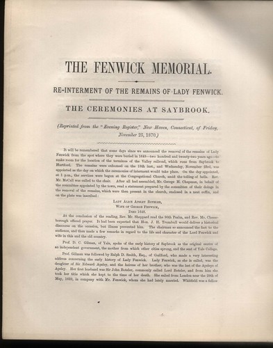 1870 connecticut lady fenwick - connecticut,,