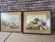 2 X Ölbild Aquarell Bild 1860