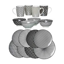 Ritzenhoff & Breker TAKEO Schalen Teller Becher Geschirrset schwarz und weiß