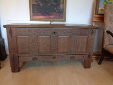 antike Truhe aus Eiche datiert Anno 1818 absolut selten so schön