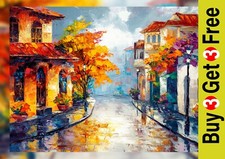 Herbststadtszene 5 Zoll x 7