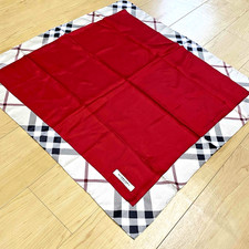 Burberry Seidentuch rot kariert beige Rand 66 x 68 cm