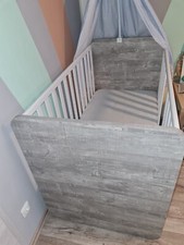 Babybett / Kinderbett 2in1 (Umbau Juniorbett mögl.), grau/weiß