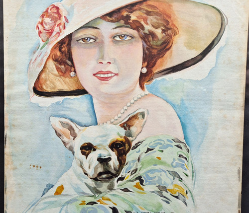 G0023 aquarell frau - aquarell,